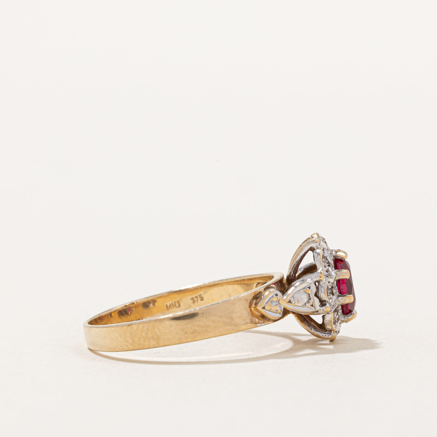 Synthetic Ruby & Diamond Ring | 0.50ct, 0.04ctw | SZ 7.25 |