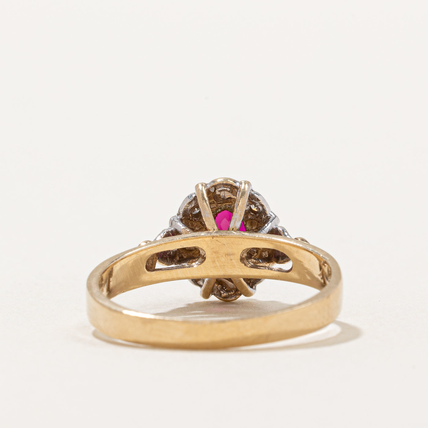 Synthetic Ruby & Diamond Ring | 0.50ct, 0.04ctw | SZ 7.25 |