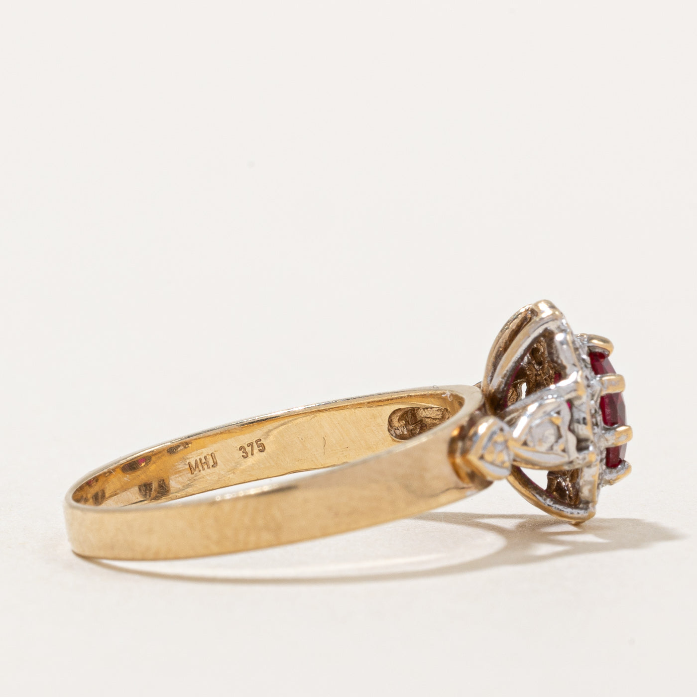 Synthetic Ruby & Diamond Ring | 0.50ct, 0.04ctw | SZ 7.25 |