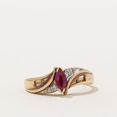 Ruby & Diamond Bypass Ring | 0.23ct, 0.02ctw | SZ 6 |