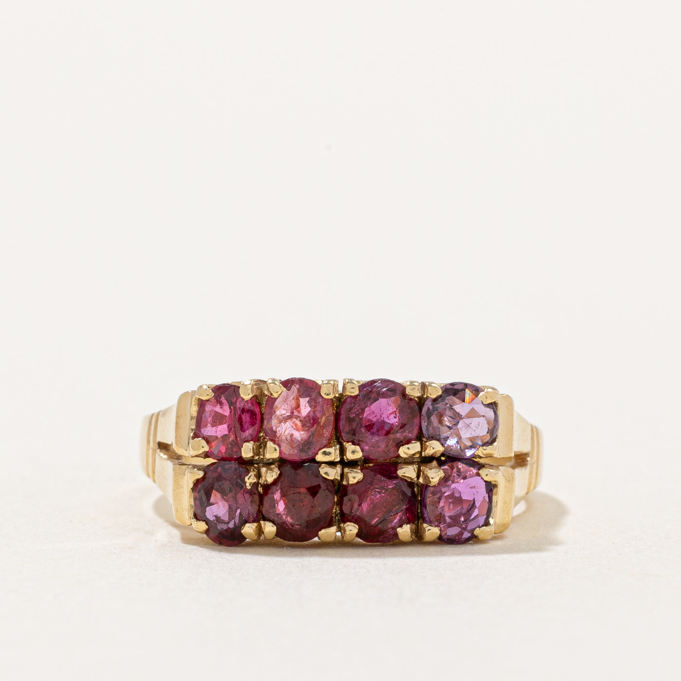 Double Row Ruby Cocktail Ring | 1.28ctw | SZ 5.5 |