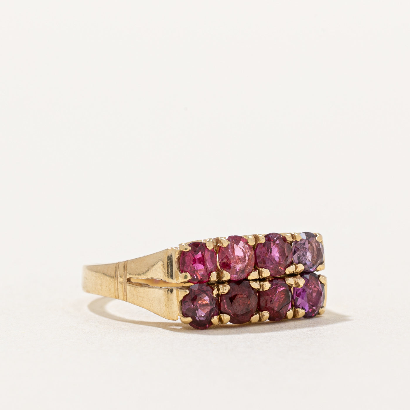 Double Row Ruby Cocktail Ring | 1.28ctw | SZ 5.5 |