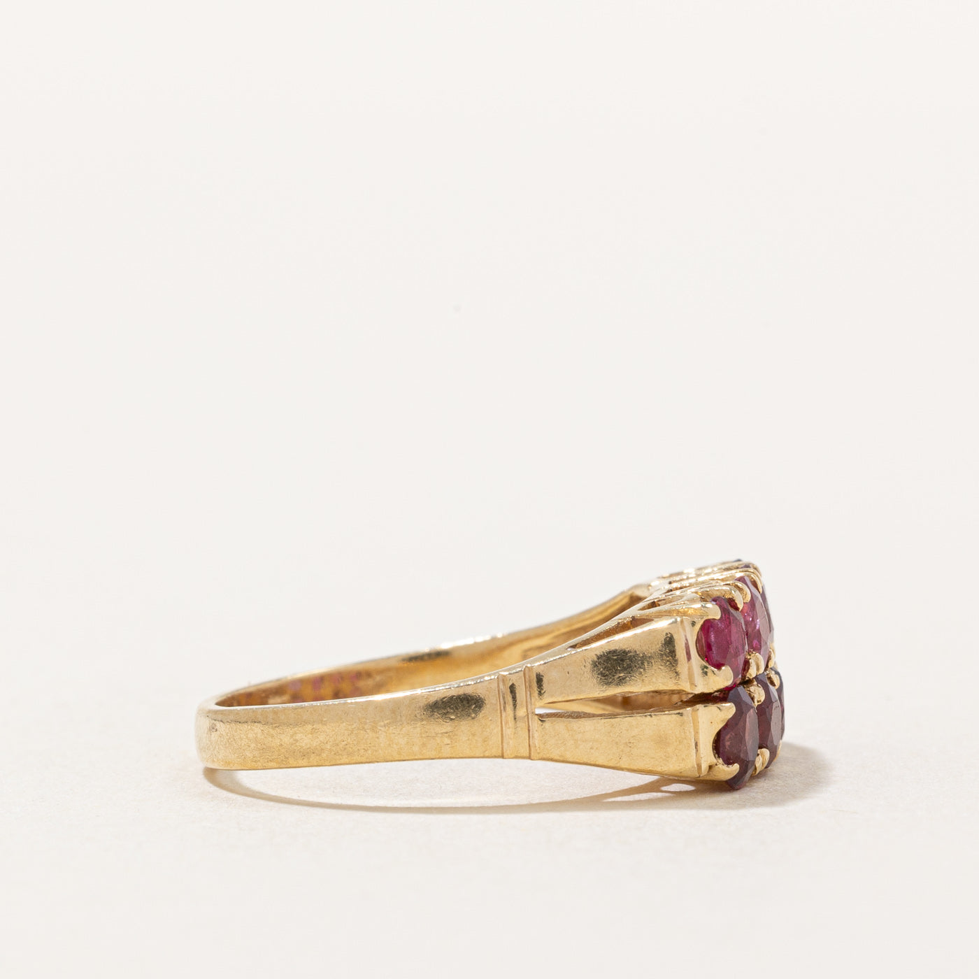 Double Row Ruby Cocktail Ring | 1.28ctw | SZ 5.5 |