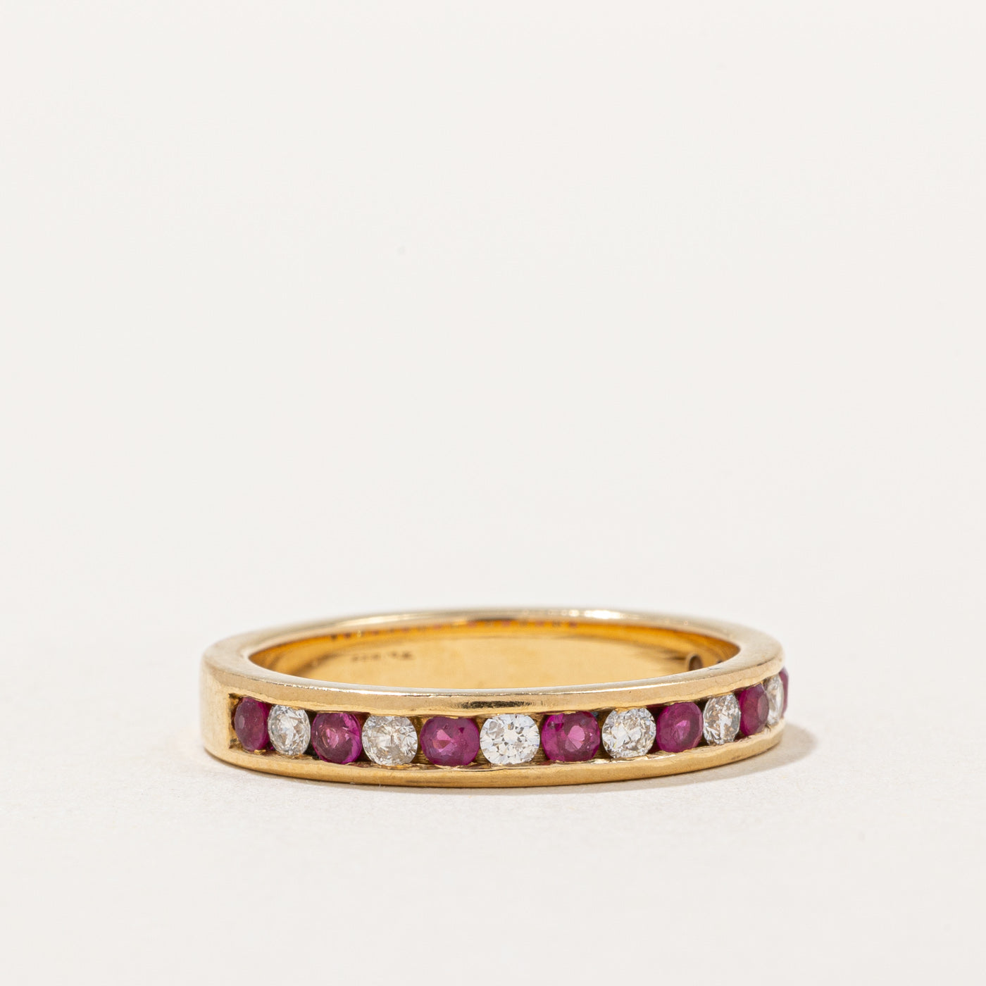 Channel Set Ruby & Diamond Band | 0.30ctw, 0.24ctw | SZ 6.5 |