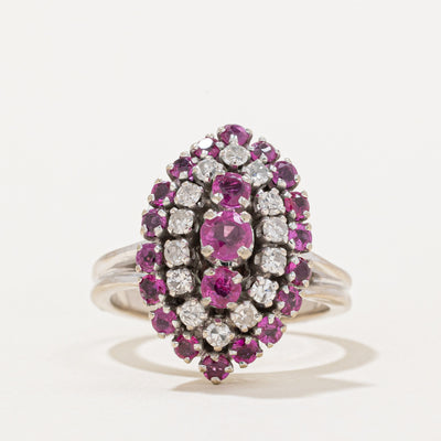 Ruby & Diamond Cocktail Ring | 1.00ctw, 0.28ctw | SZ 4.5 |