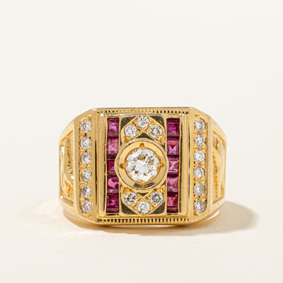 Diamond & Ruby Cocktail Ring | 0.62ctw, 0.50ctw | SZ 8.75 |