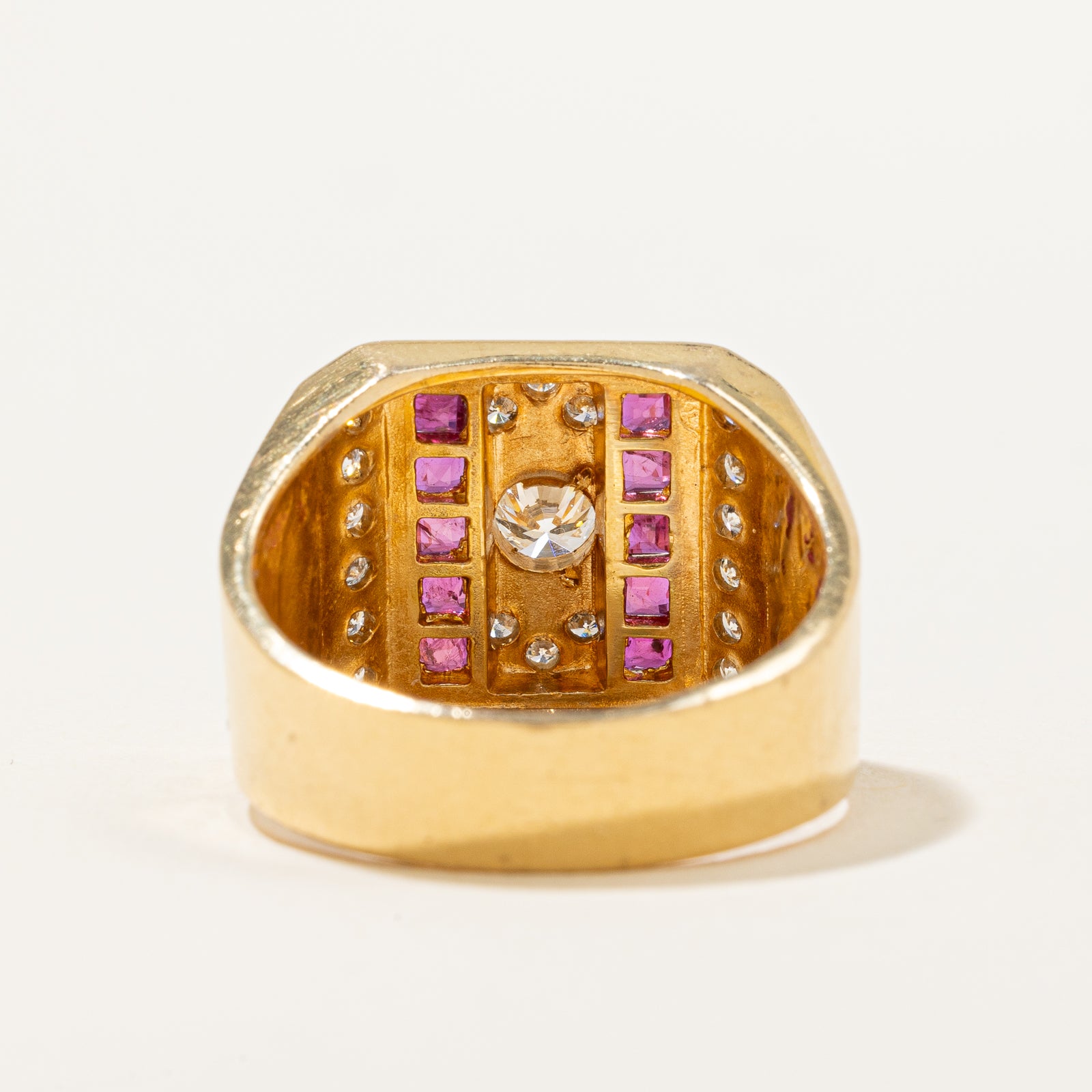 Diamond & Ruby Cocktail Ring | 0.62ctw, 0.50ctw | SZ 8.75 |