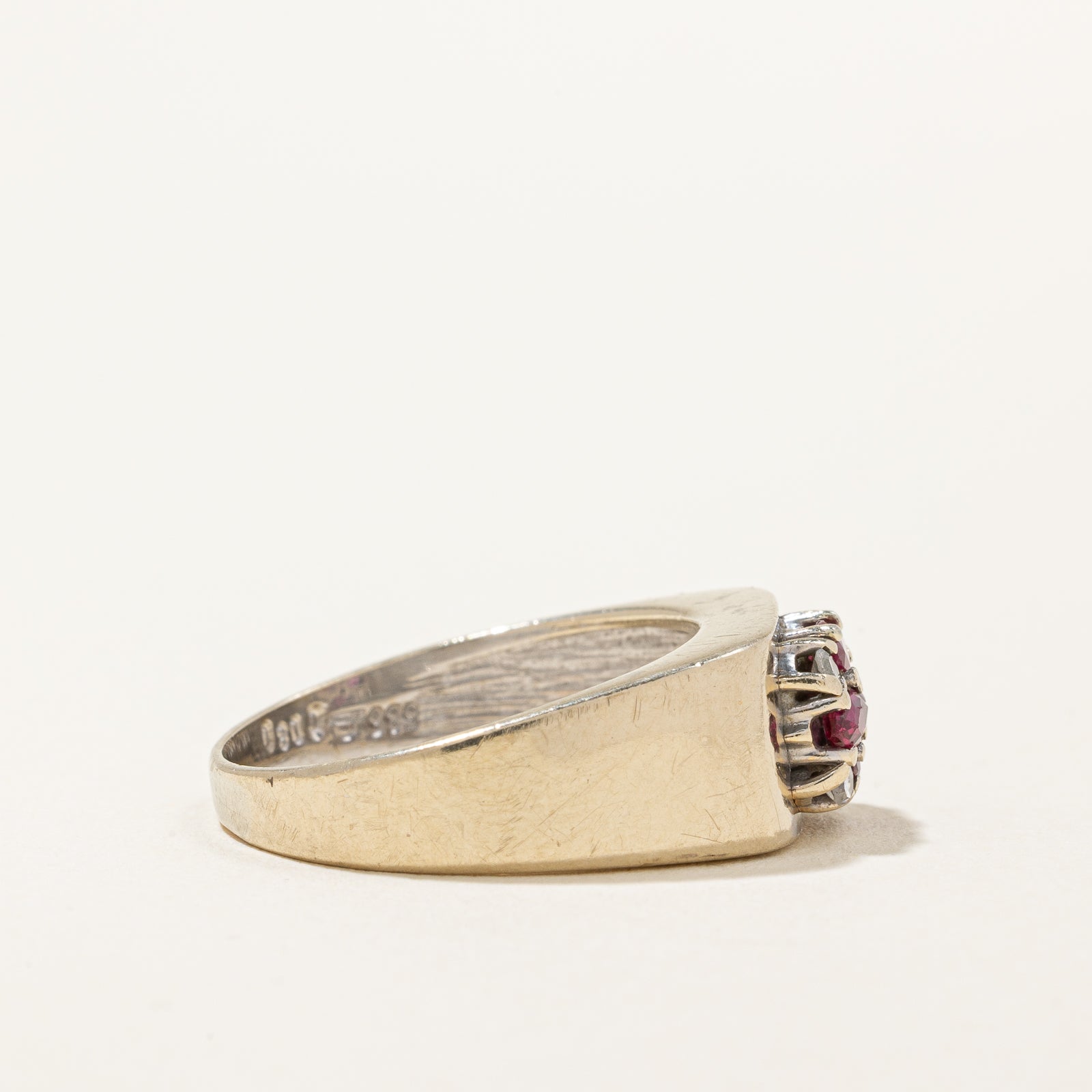 Ruby & Diamond Cluster Ring | 0.25ctw, 0.08ctw | SZ 7 |