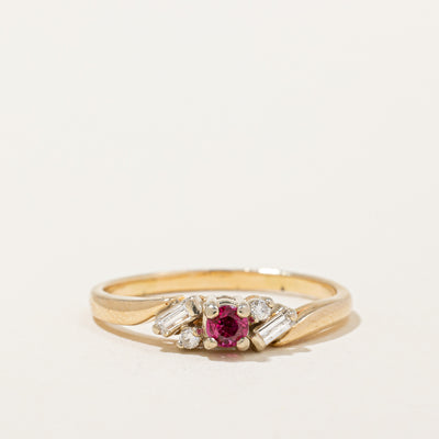 Ruby & Diamond Ring | 0.11ct, 0.05ctw | SZ 7 |