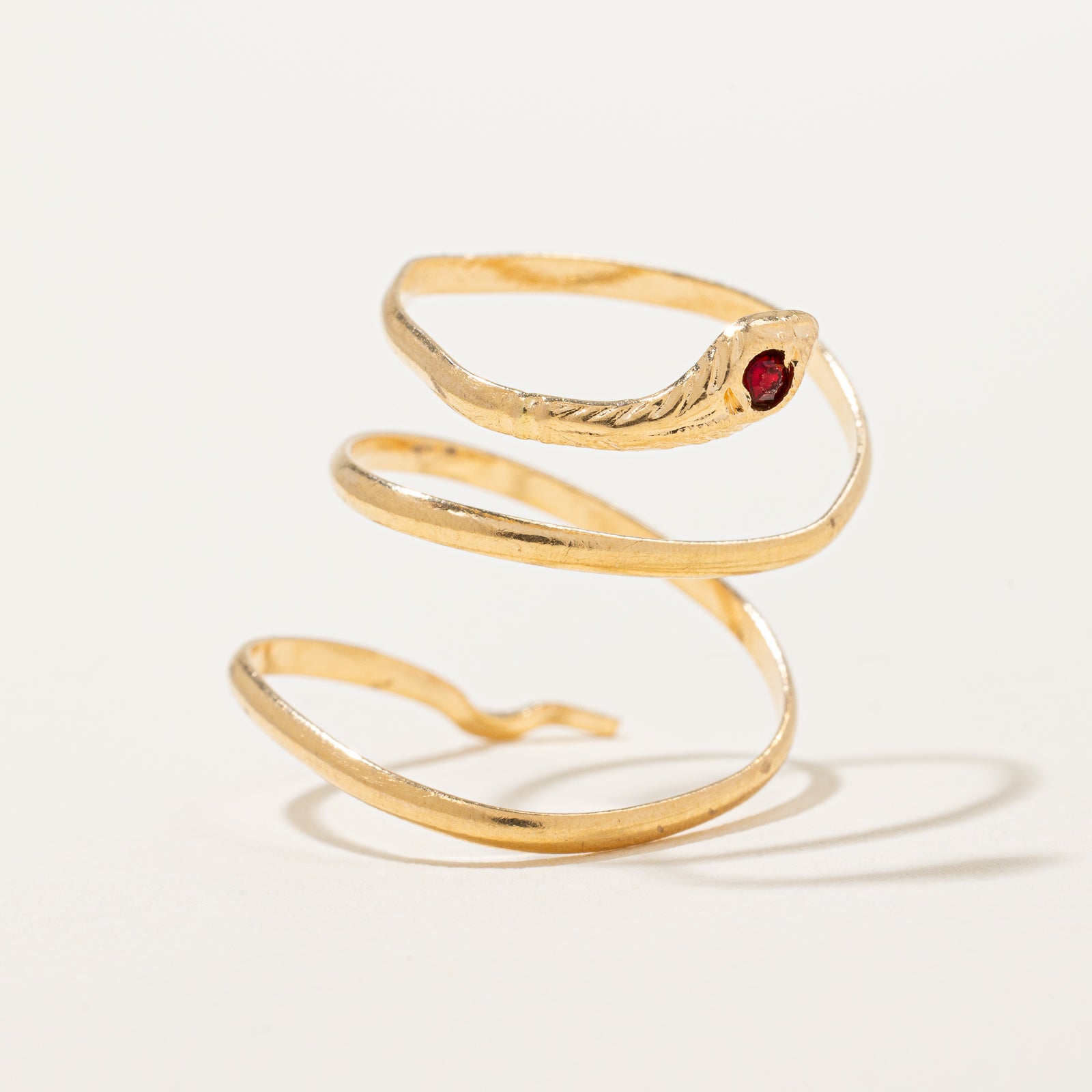 Bague serpent en verre rouge | 0,02 ct | Taille 4,5 | 