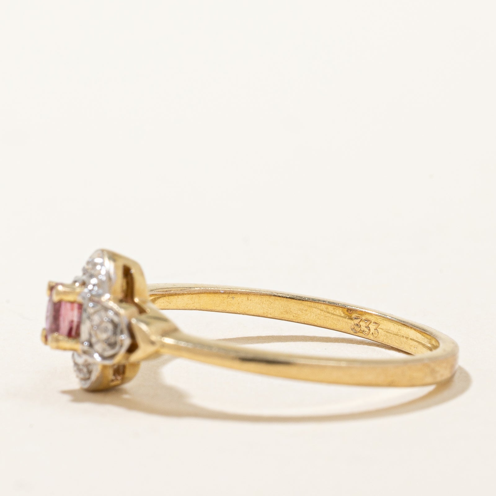 Bague en or bicolore et rubis | 0,14 ct | Taille 6 | 