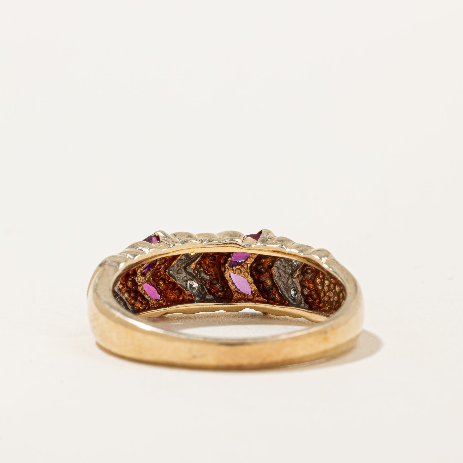 Ruby & Diamond Braided Band | 0.28ctw, 0.03ctw | SZ 6.75 |