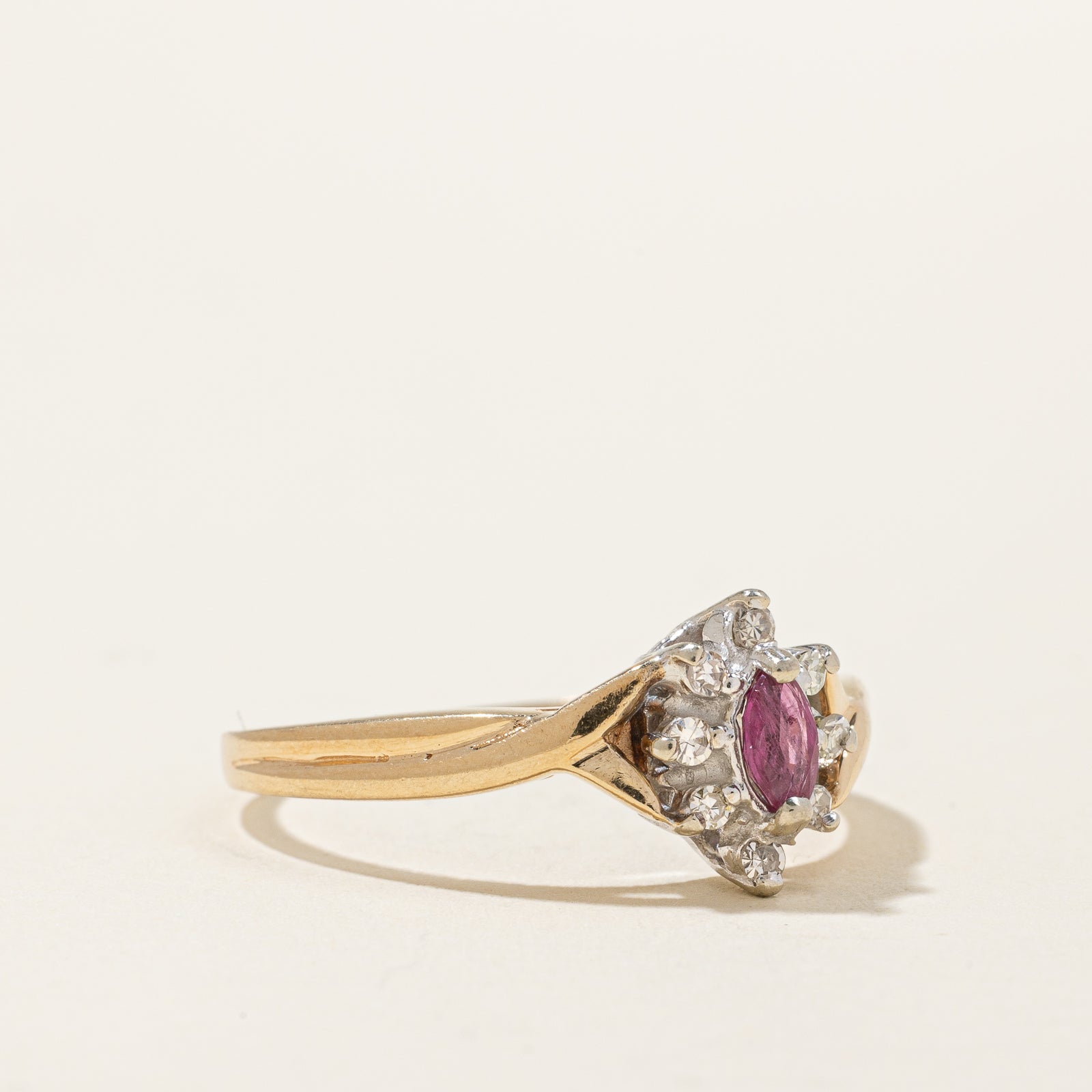Ruby & Diamond Halo Ring | 0.13ct, 0.12ctw | SZ 9.5 |