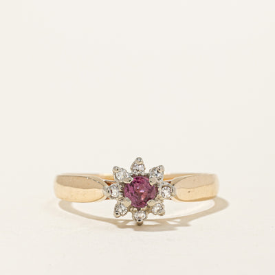 Ruby & Diamond Halo Ring | 0.21ct, 0.08ctw | SZ 8.5 |