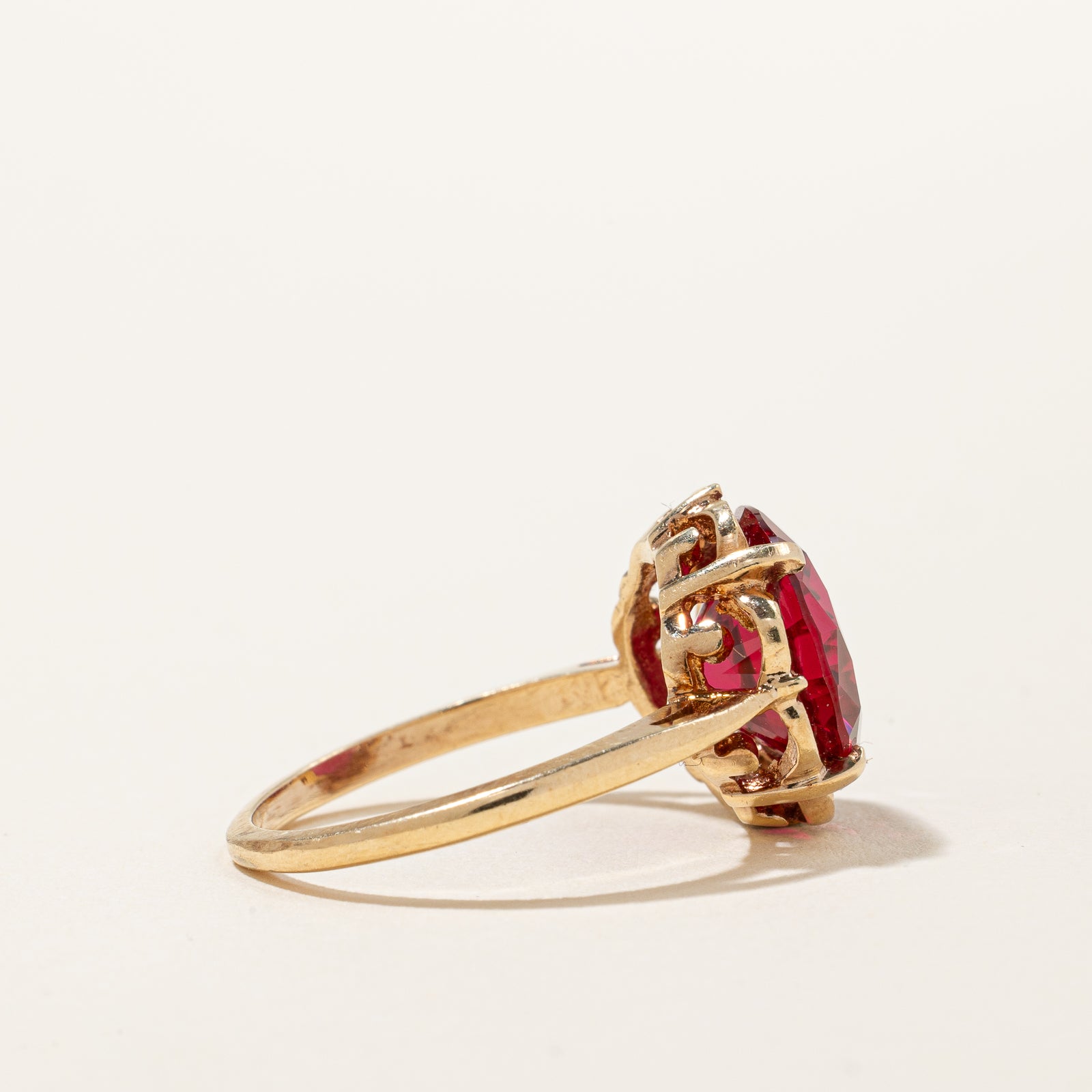 Synthetic Ruby Cocktail Ring | 6.00ct | SZ 5.75 |