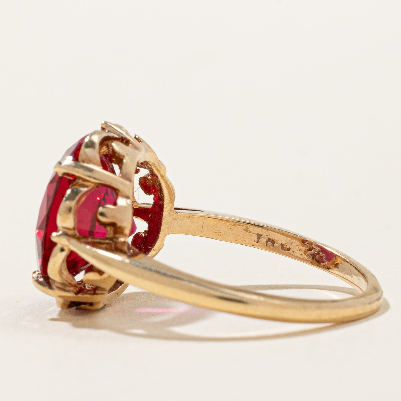 Synthetic Ruby Cocktail Ring | 6.00ct | SZ 5.75 |