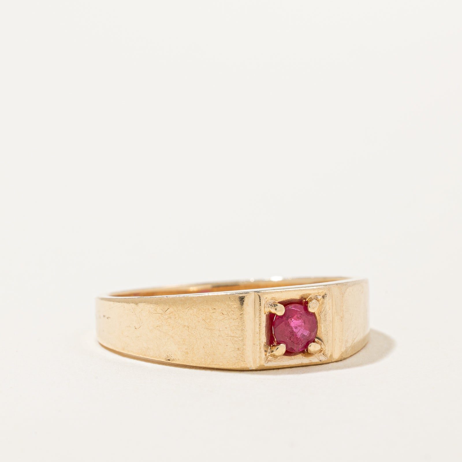 Bague rubis rond | 0,26 ct | Taille 9,5 | 