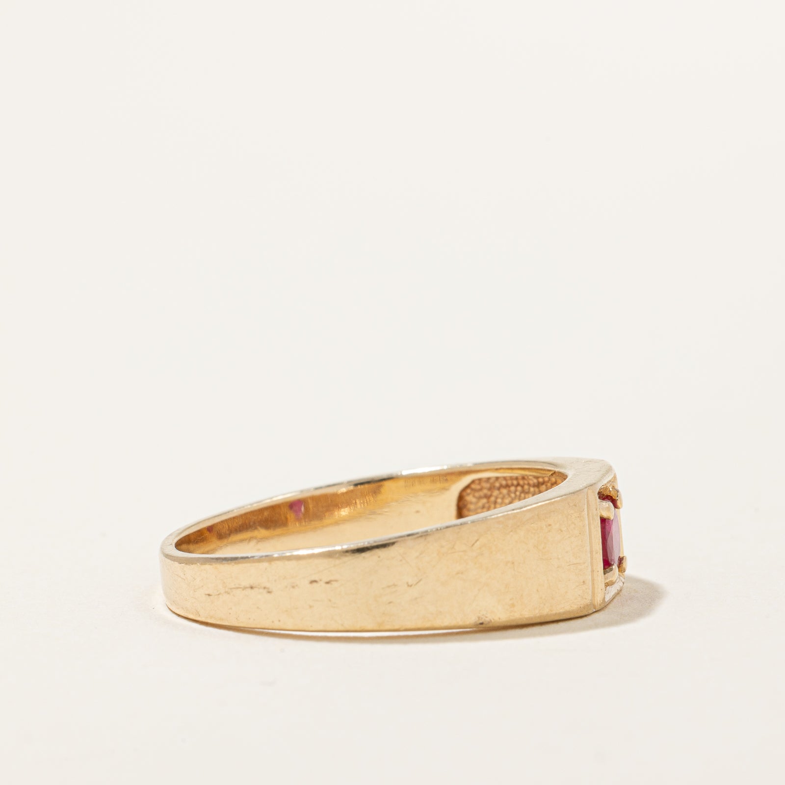 Bague rubis rond | 0,26 ct | Taille 9,5 | 
