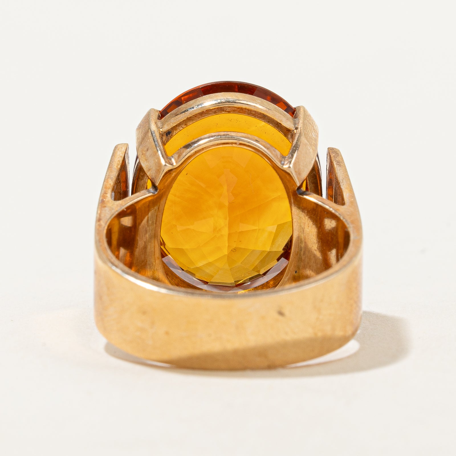 Mandarin Citrine Cocktail Ring | 15.00ct | SZ 6.5 |
