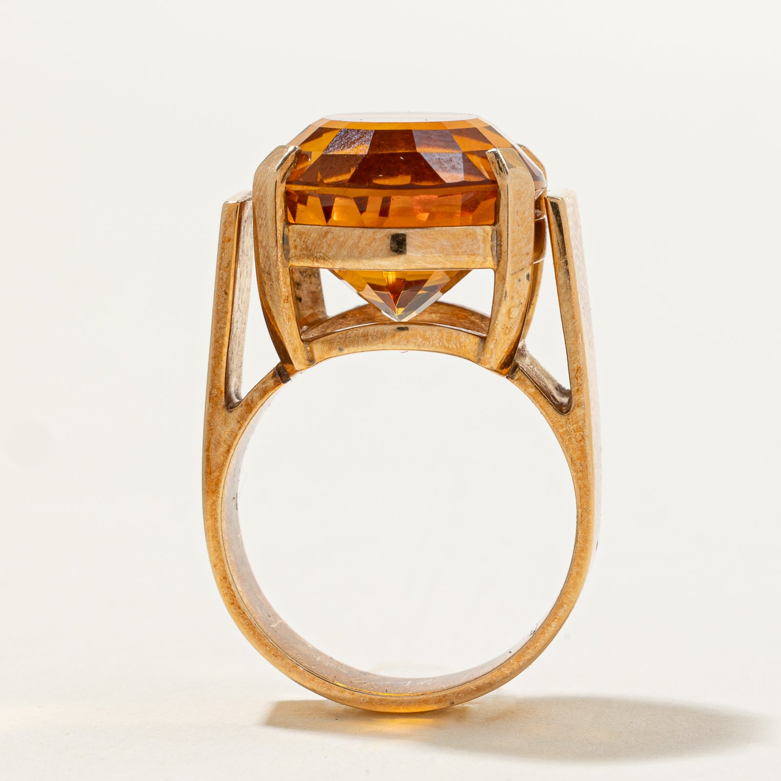 Mandarin Citrine Cocktail Ring | 15.00ct | SZ 6.5 |