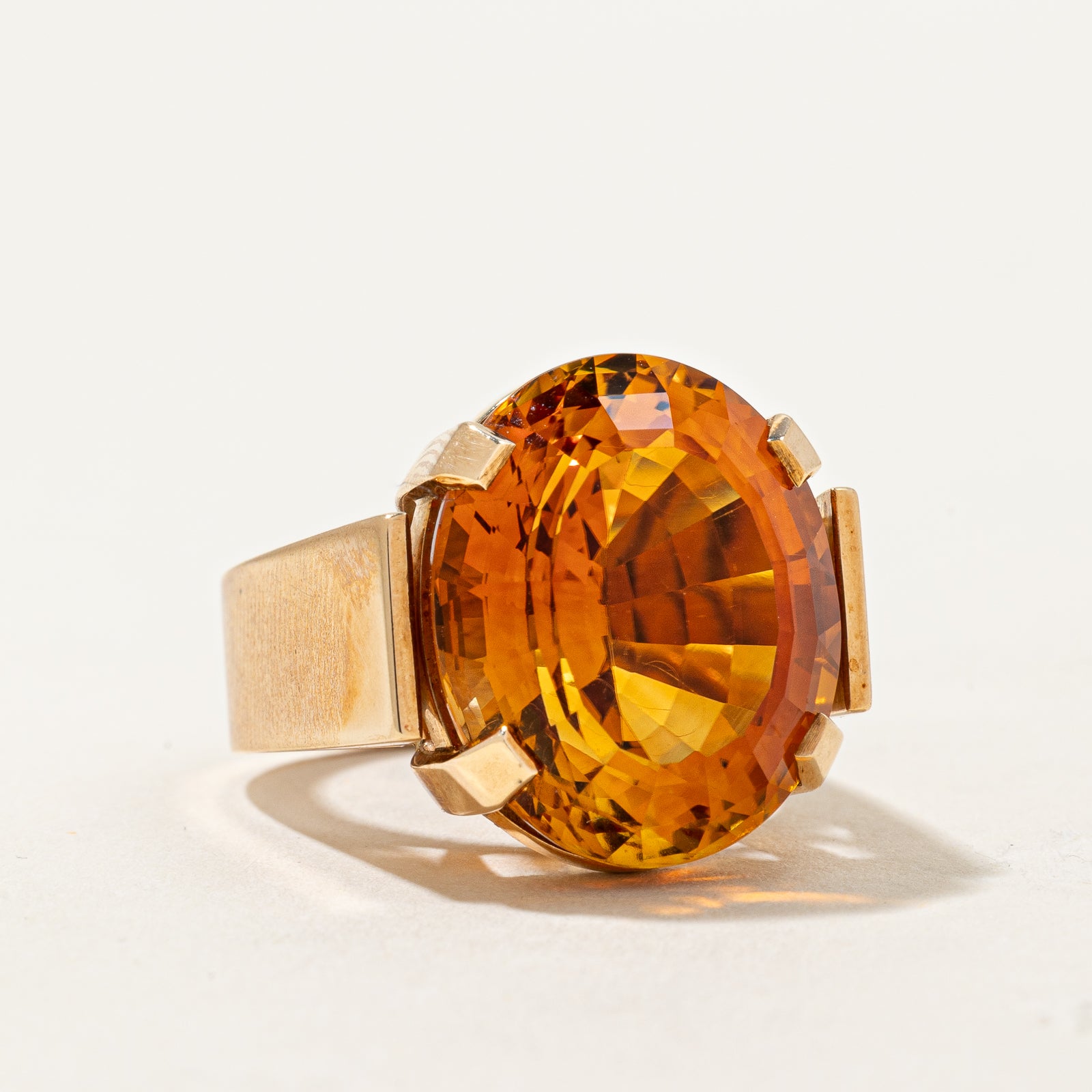 Mandarin Citrine Cocktail Ring | 15.00ct | SZ 6.5 |