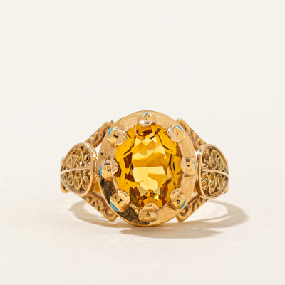 19k Orange & Turquoise Glass Ring | 3.24ct | SZ 7.5 |