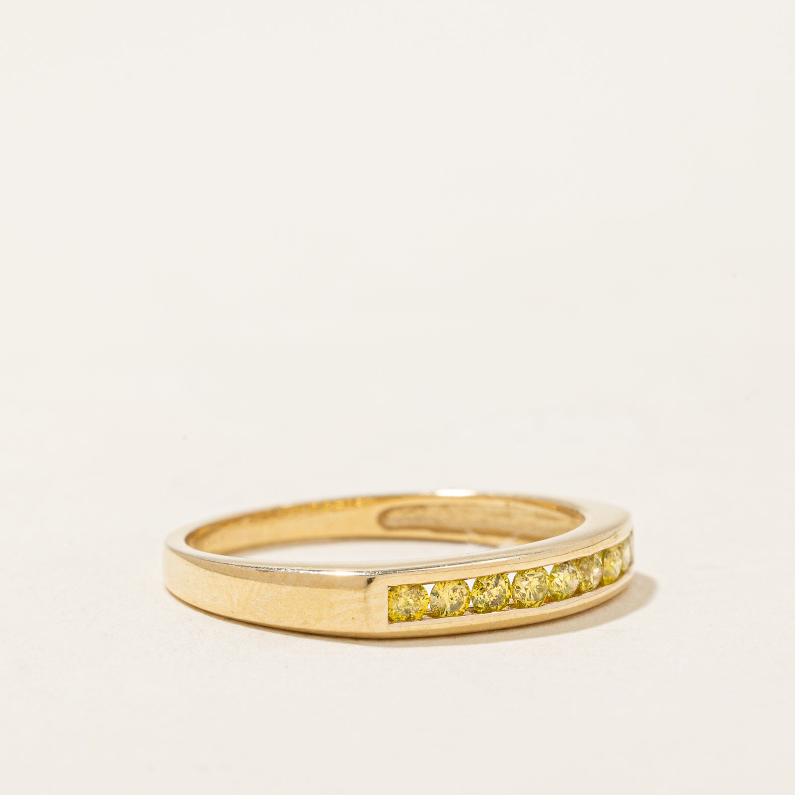 Channel Set Yellow Diamond Ring | 0.22ctw | SZ 6 |