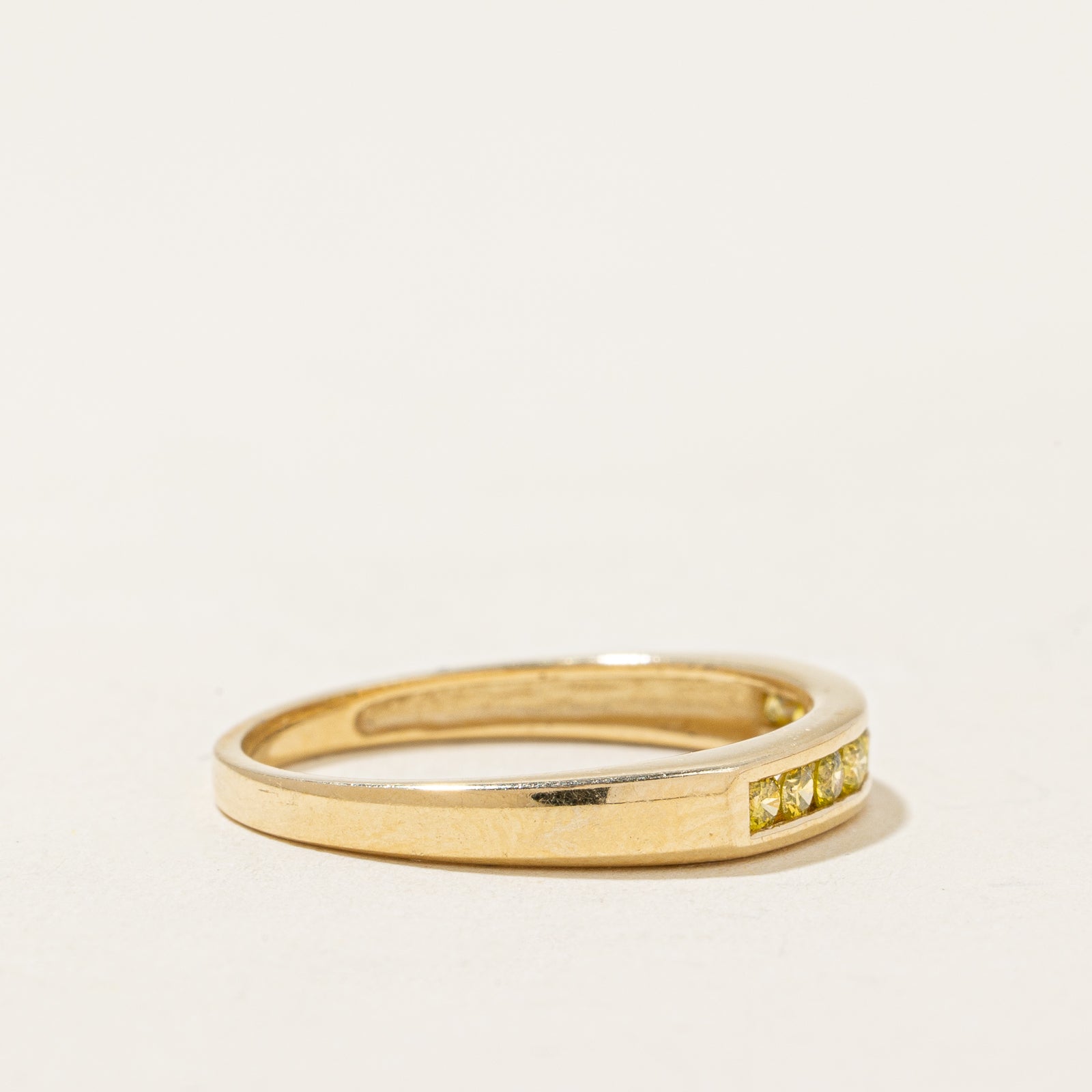 Channel Set Yellow Diamond Ring | 0.22ctw | SZ 6 |