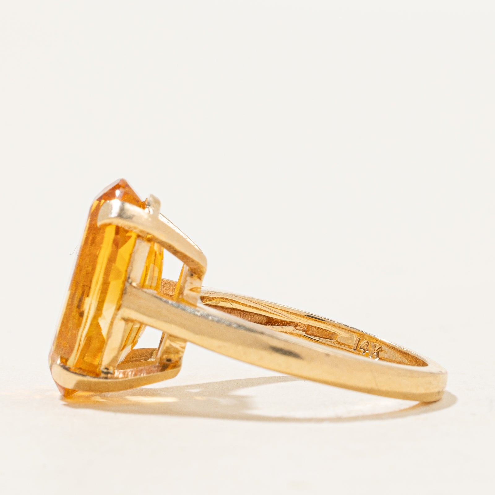 Mandarin Citrine Cocktail Ring | 5.25ct | SZ 5.75 |