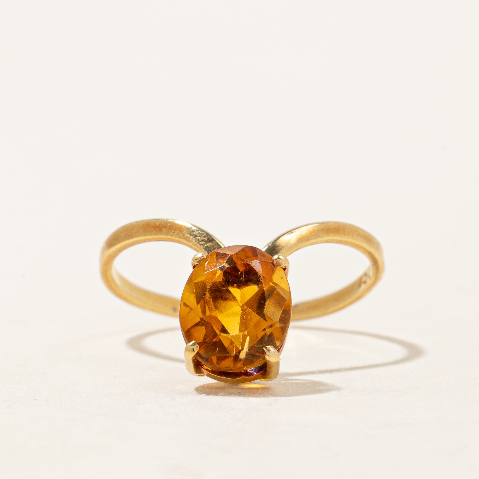 Mandarin Citrine Chevron Cocktail Ring | 1.90ct | SZ 7.25 |
