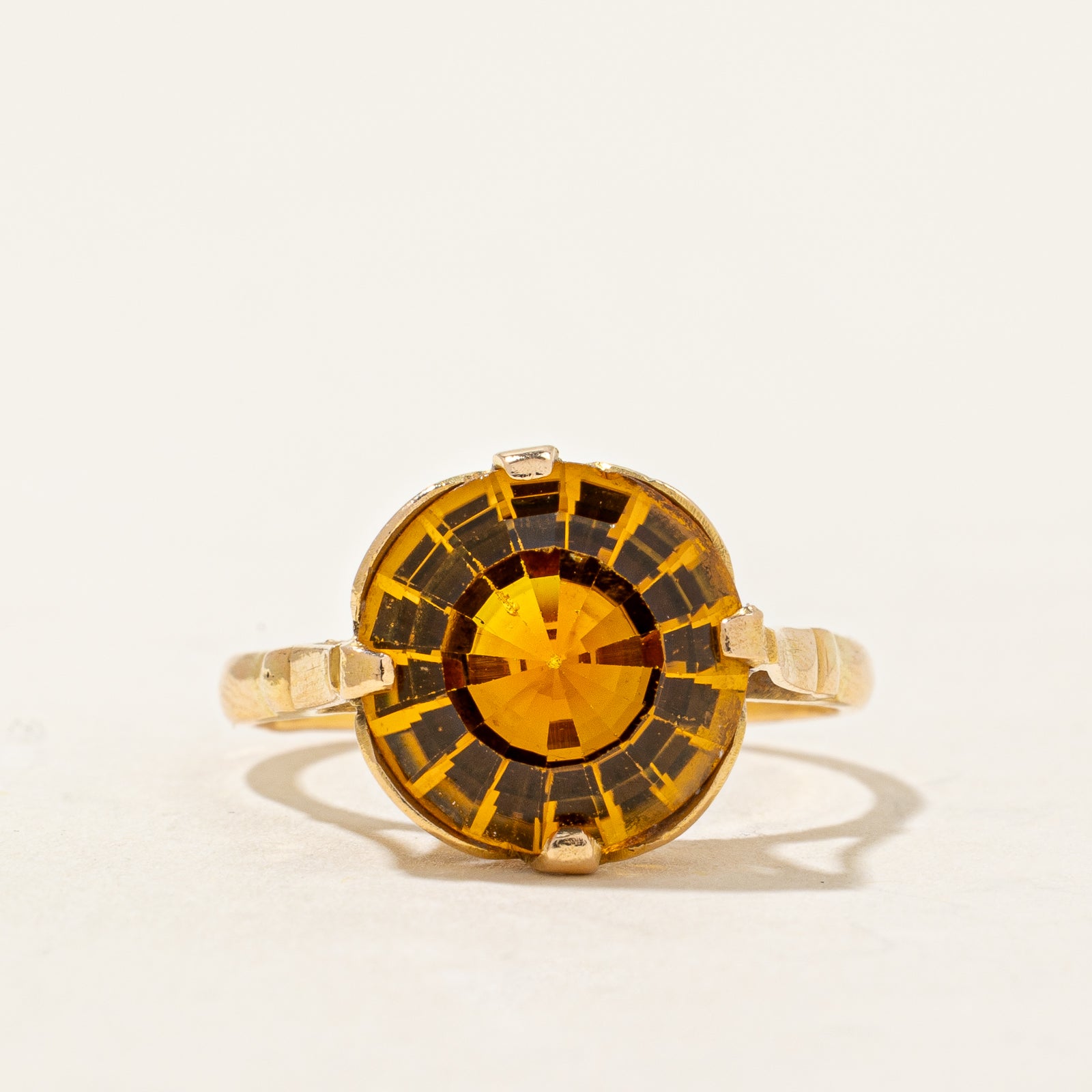 Yellow Synthetic Sapphire Cocktail Ring | 5.65ct | SZ 7 |