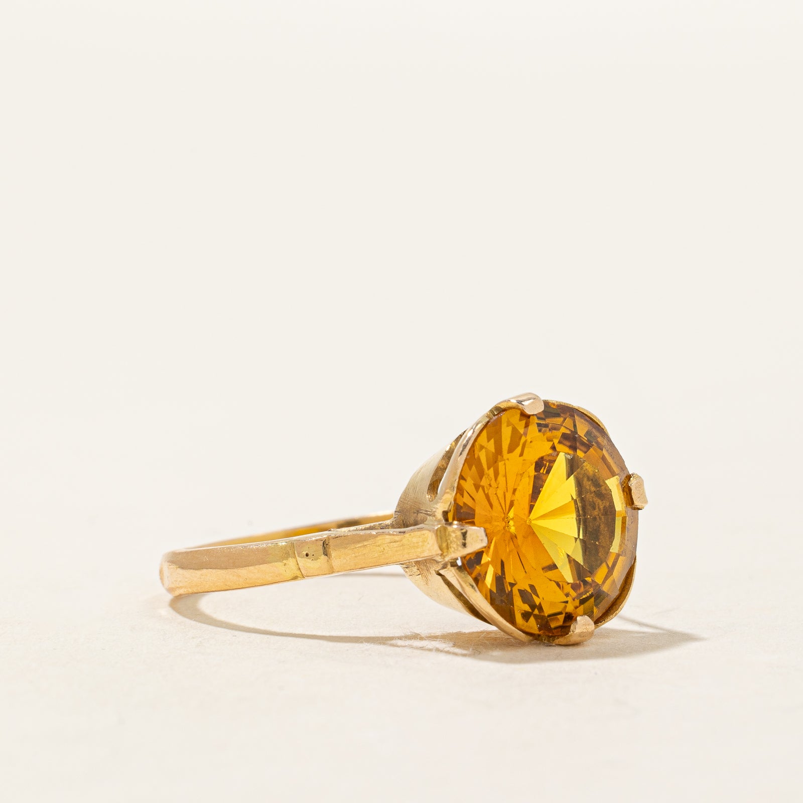 Yellow Synthetic Sapphire Cocktail Ring | 5.65ct | SZ 7 |