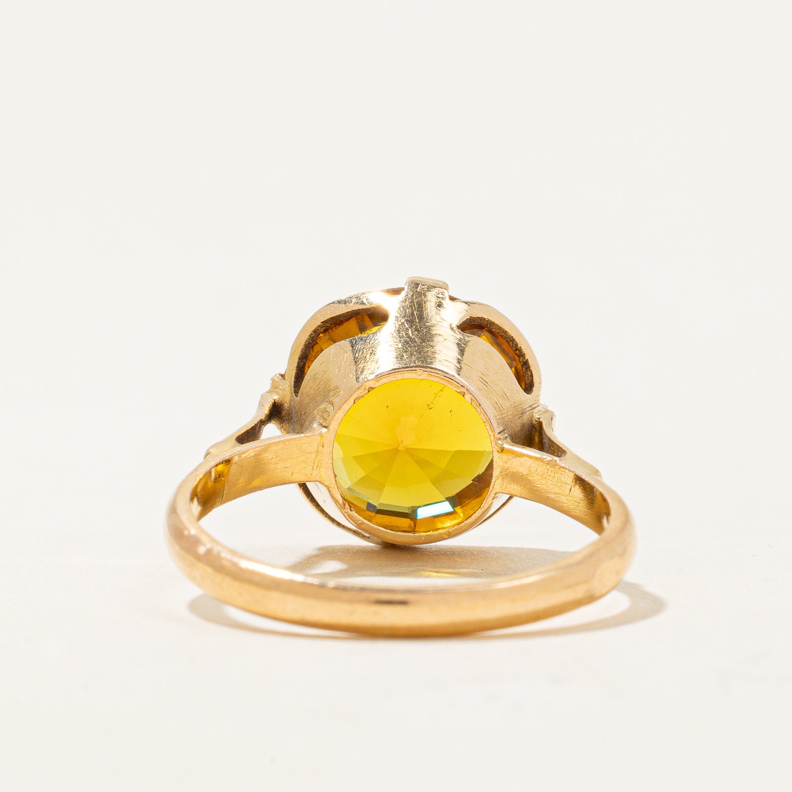 Yellow Synthetic Sapphire Cocktail Ring | 5.65ct | SZ 7 |