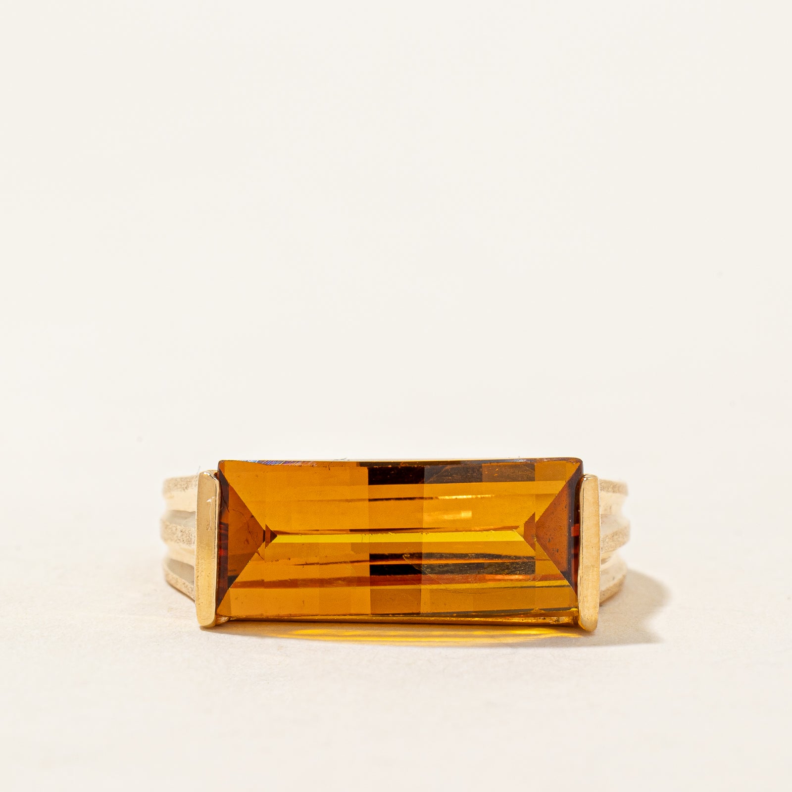 Yellow Synthetic Sapphire Cocktail Ring | 14.00ct | SZ 8.5 |