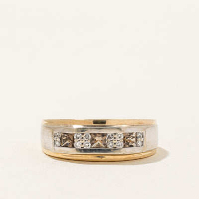 Smoky Quartz & Diamond Ring | 0.30ct, 0.18ctw | SZ 10.5 |