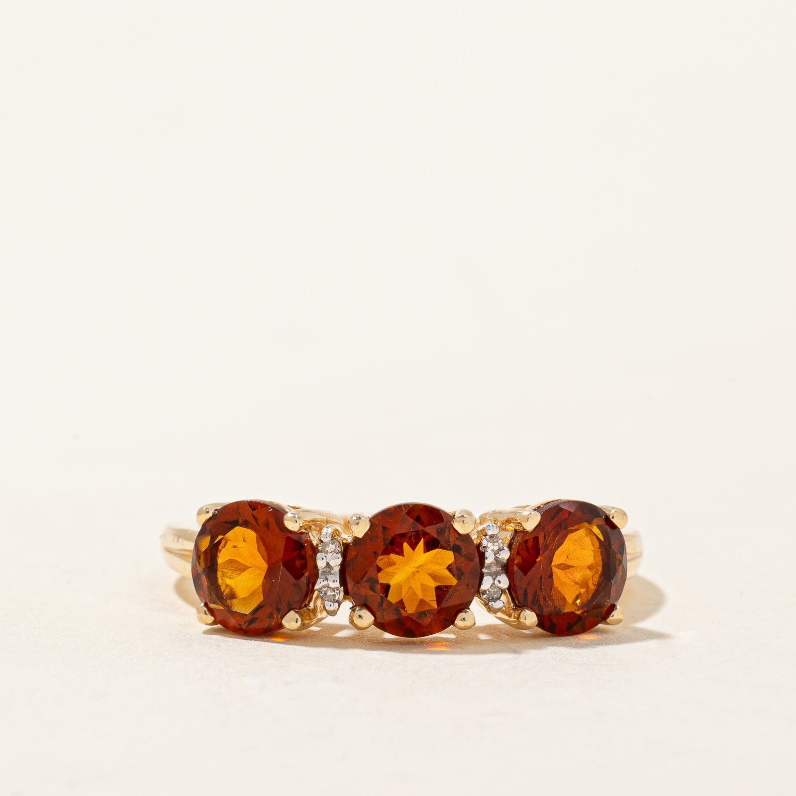 Mandarin Citrine & Diamond Ring | 2.40ctw, 0.01ctw | SZ 9 |
