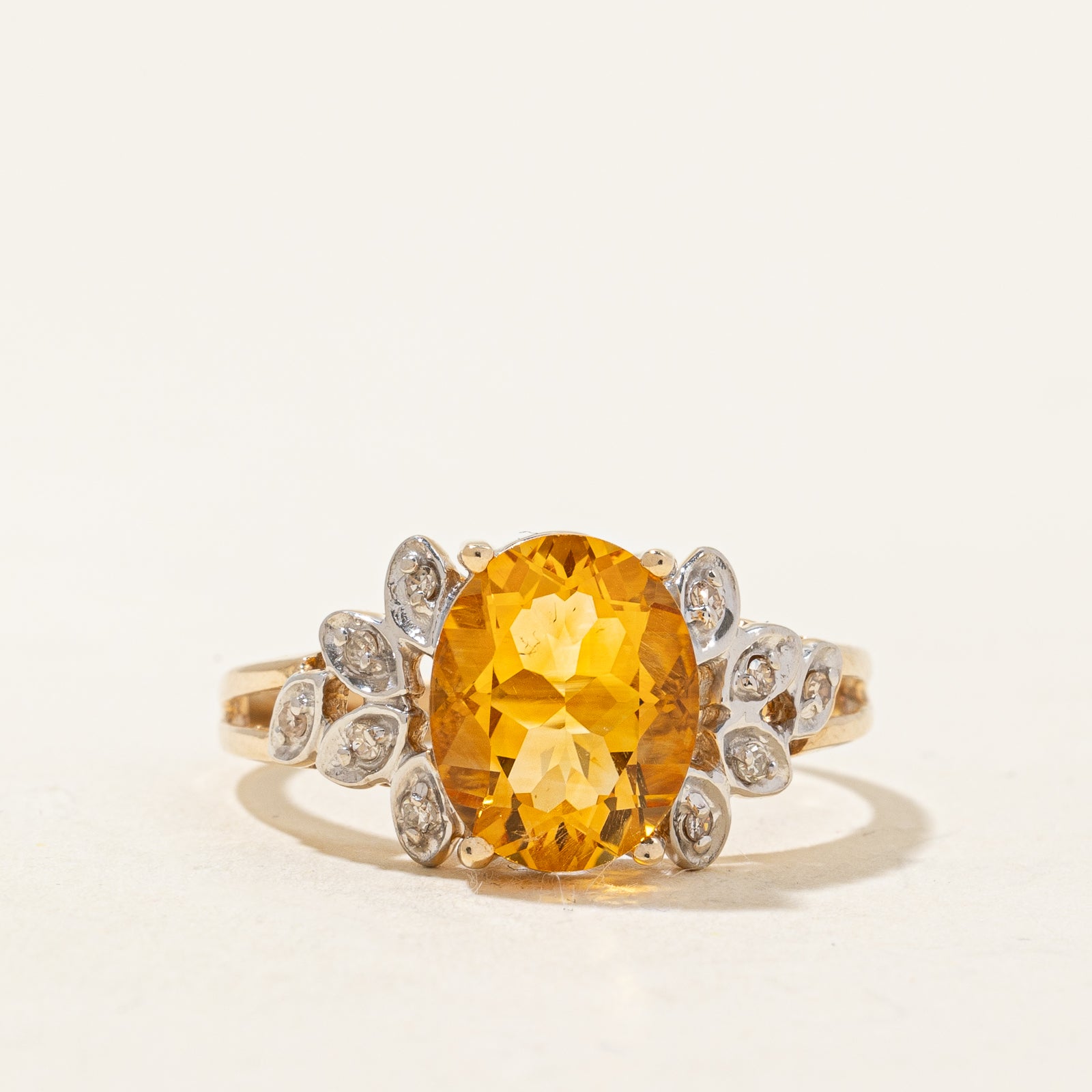 Mandarin Citrine & Diamond Ring | 2.14ct, 0.07ctw | SZ 8.75 |