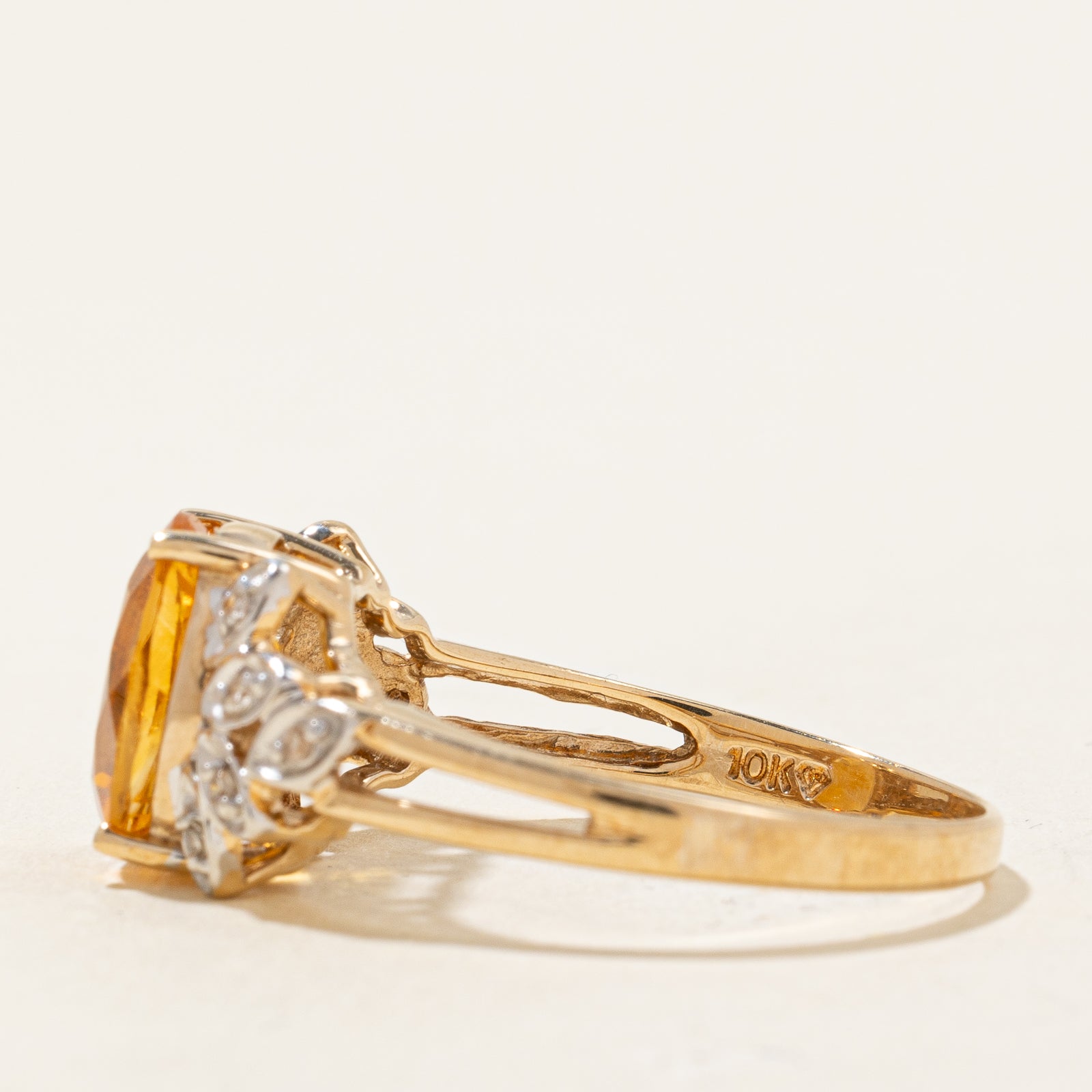 Mandarin Citrine & Diamond Ring | 2.14ct, 0.07ctw | SZ 8.75 |