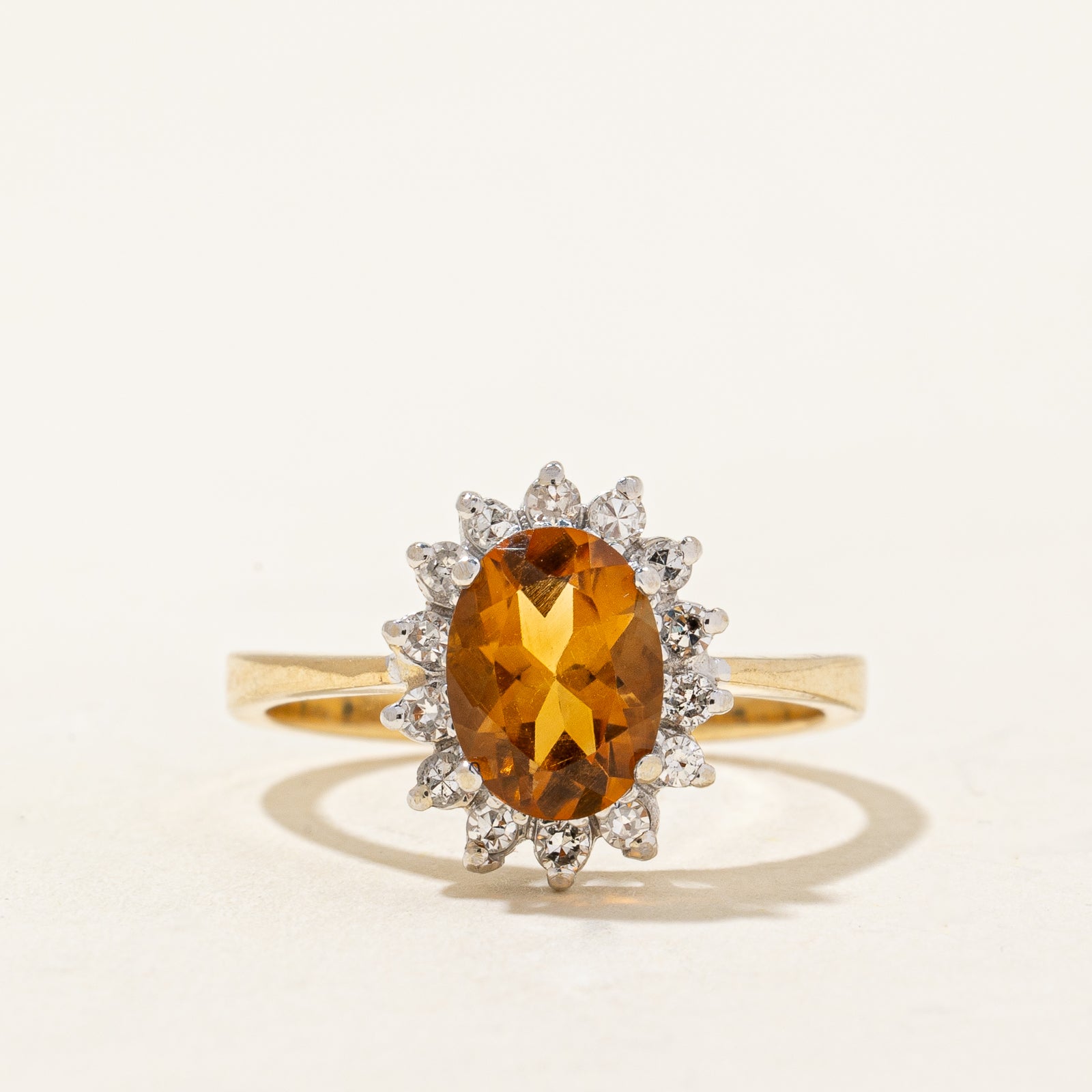 Mandarin Citrine & Diamond Ring | 1.14ct. 0.21ctw | SZ 5.75 |