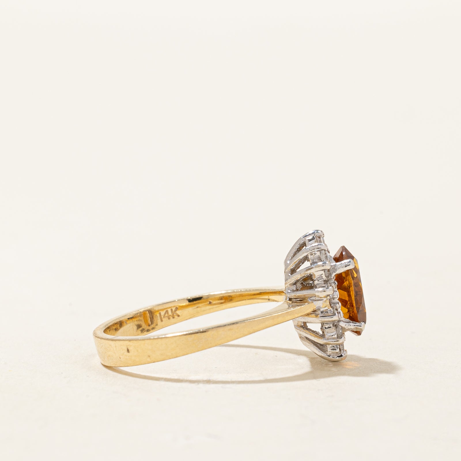Mandarin Citrine & Diamond Ring | 1.14ct. 0.21ctw | SZ 5.75 |