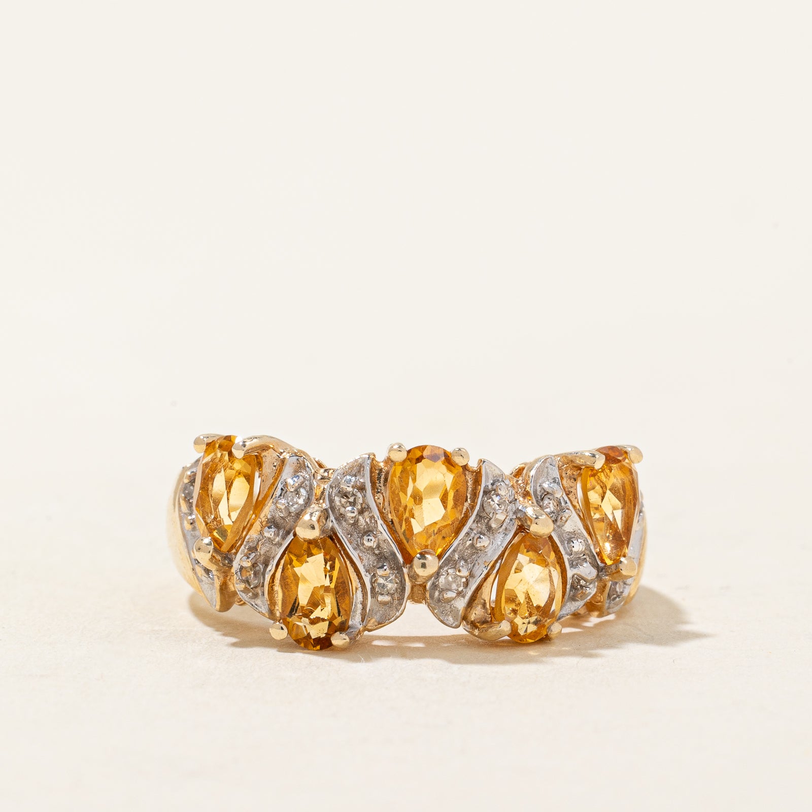 Citrine & Diamond Ring | 0.70ctw, 0.07ctw | SZ 5.75 |