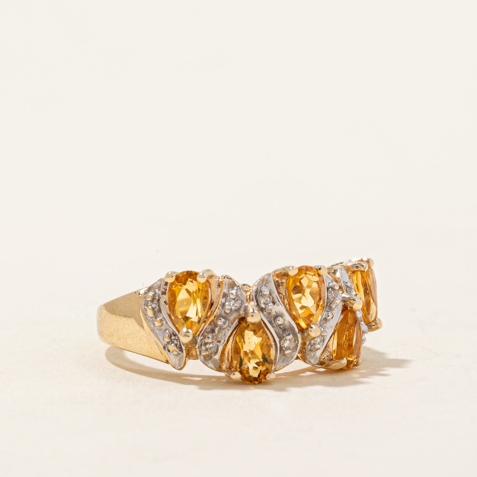 Citrine & Diamond Ring | 0.70ctw, 0.07ctw | SZ 5.75 |
