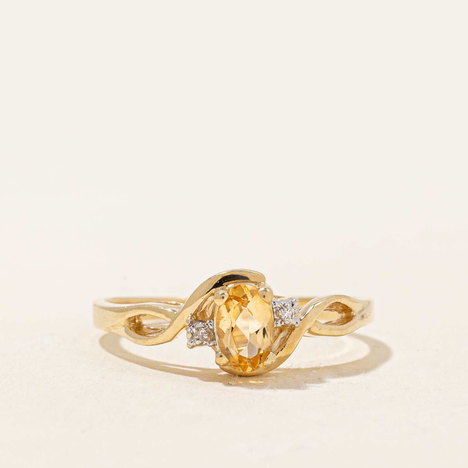 Yellow Topaz & Diamond Ring | 0.56ct, 0.01ctw | SZ 8 |