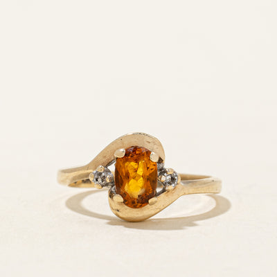 Mandarin Citrine & Diamond Ring | 0.37ct, 0.02ctw | SZ 3 |