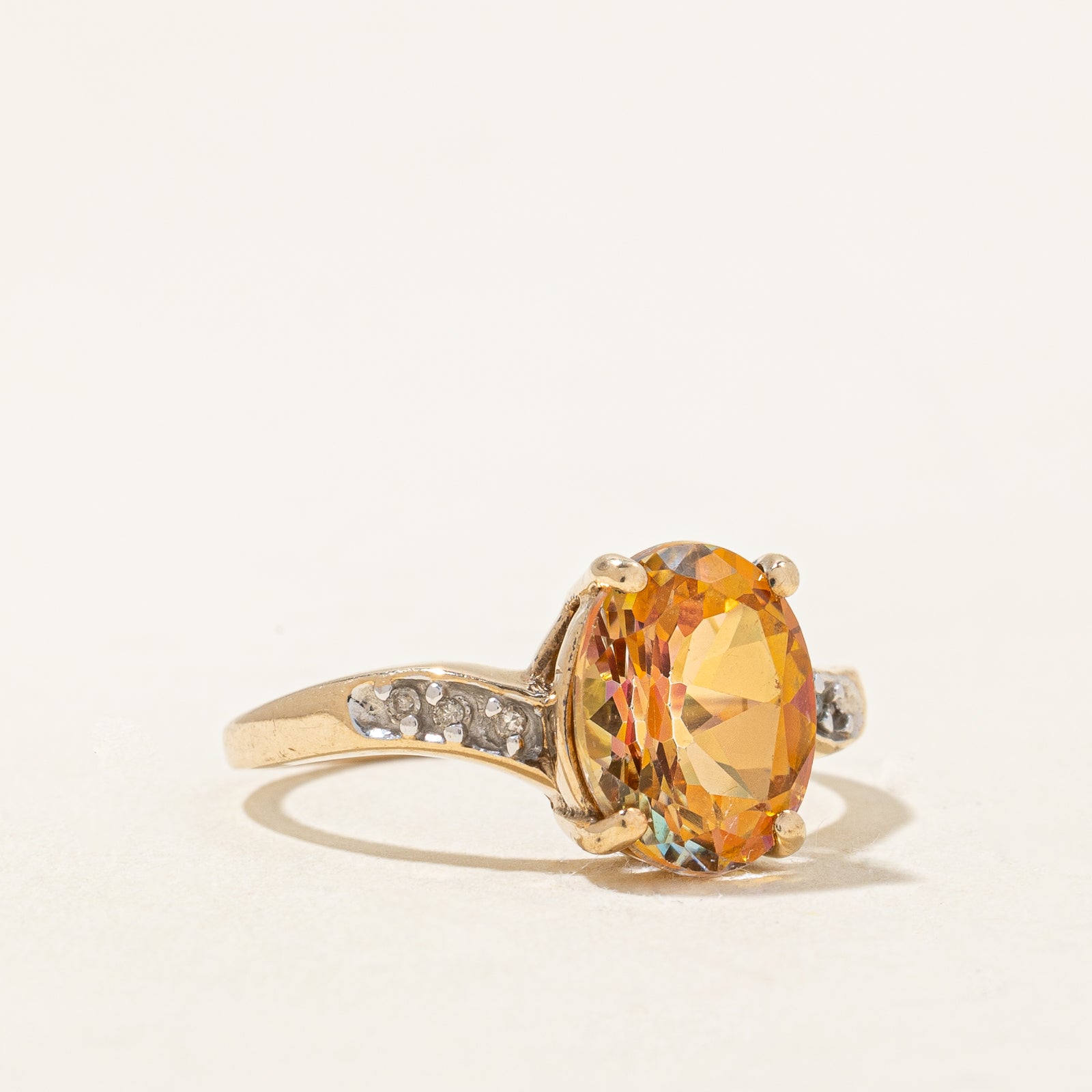 Mystic Topaz & Diamond Bypass Ring | 3.00ct, 0.03ctw | SZ 6.5 |
