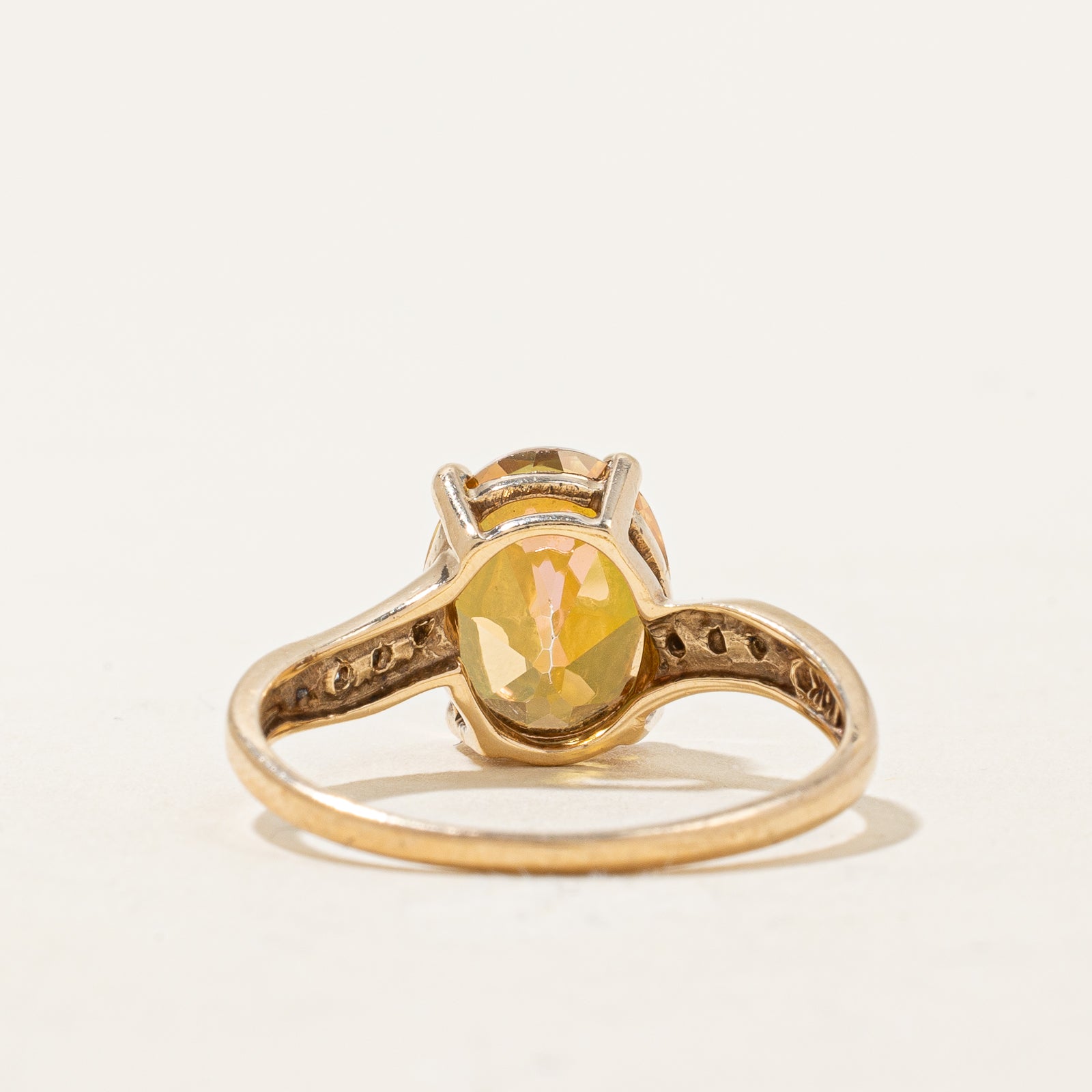 Mystic Topaz & Diamond Bypass Ring | 3.00ct, 0.03ctw | SZ 6.5 |