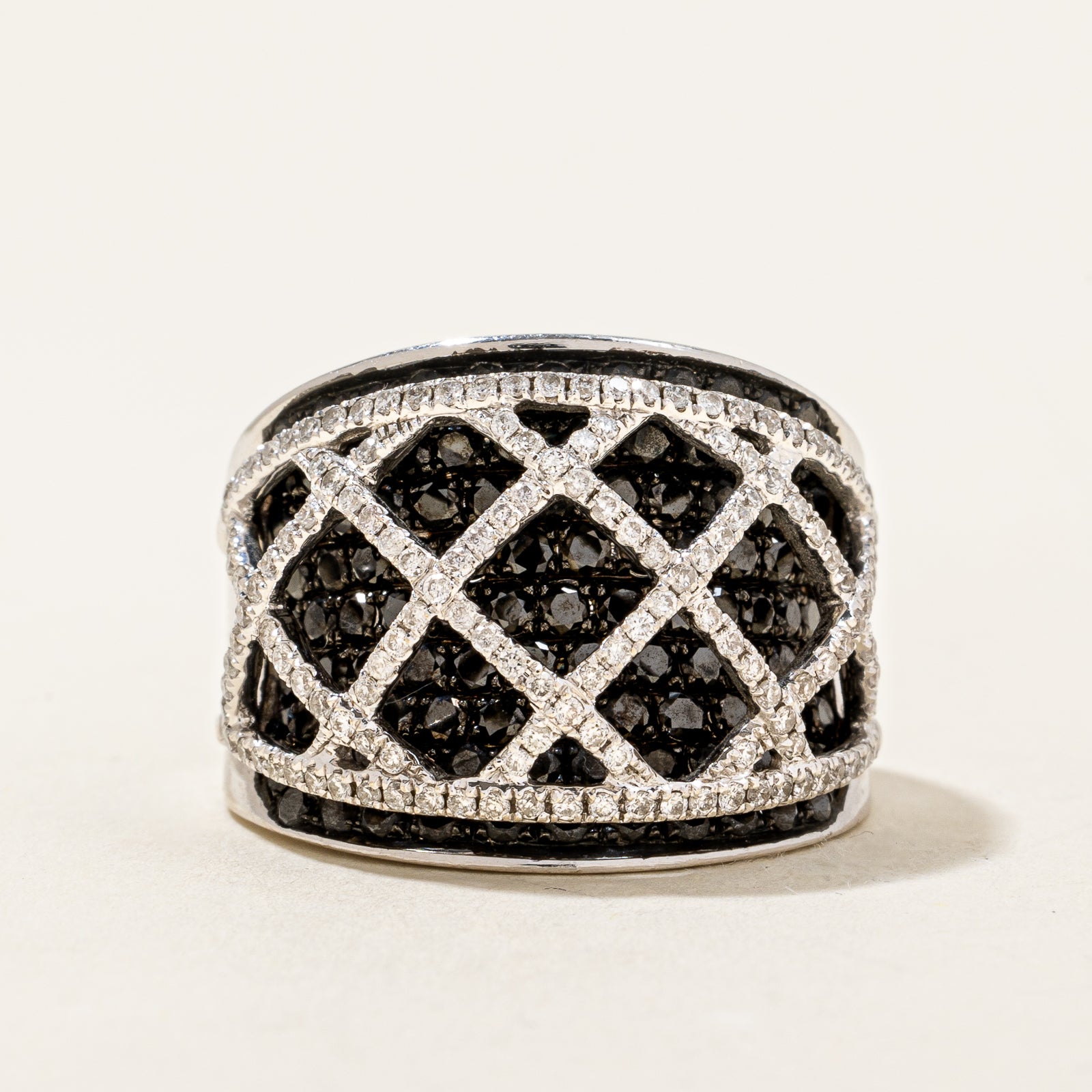 Black Diamond & Diamond Cocktail Ring | 2.00ctw, 0.54ctw | SZ 6.5 |