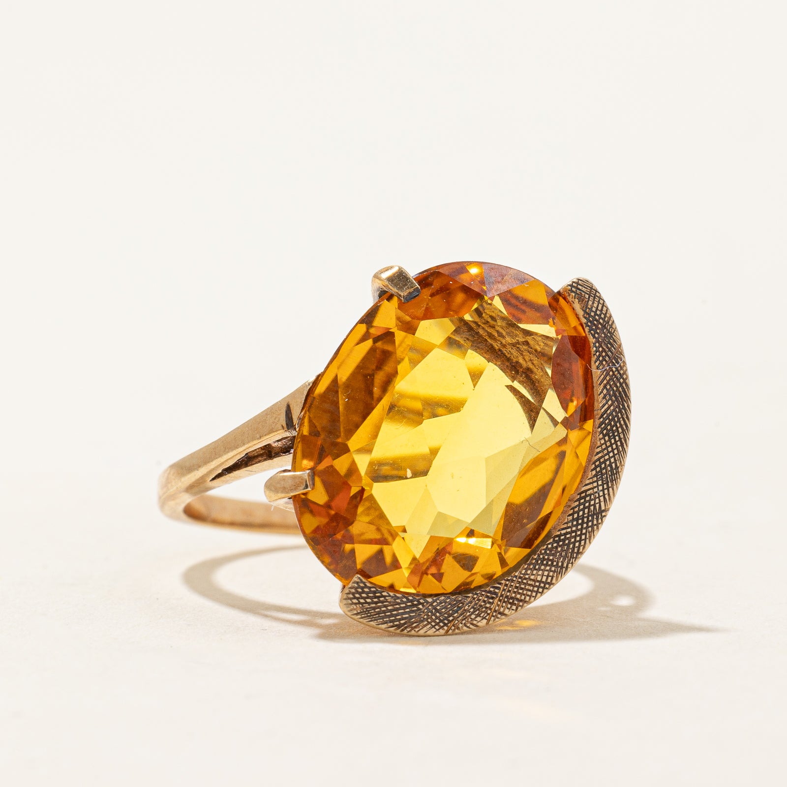 Synthetic Yellow Sapphire Cocktail Ring | 8.29ct | SZ 6.25 |