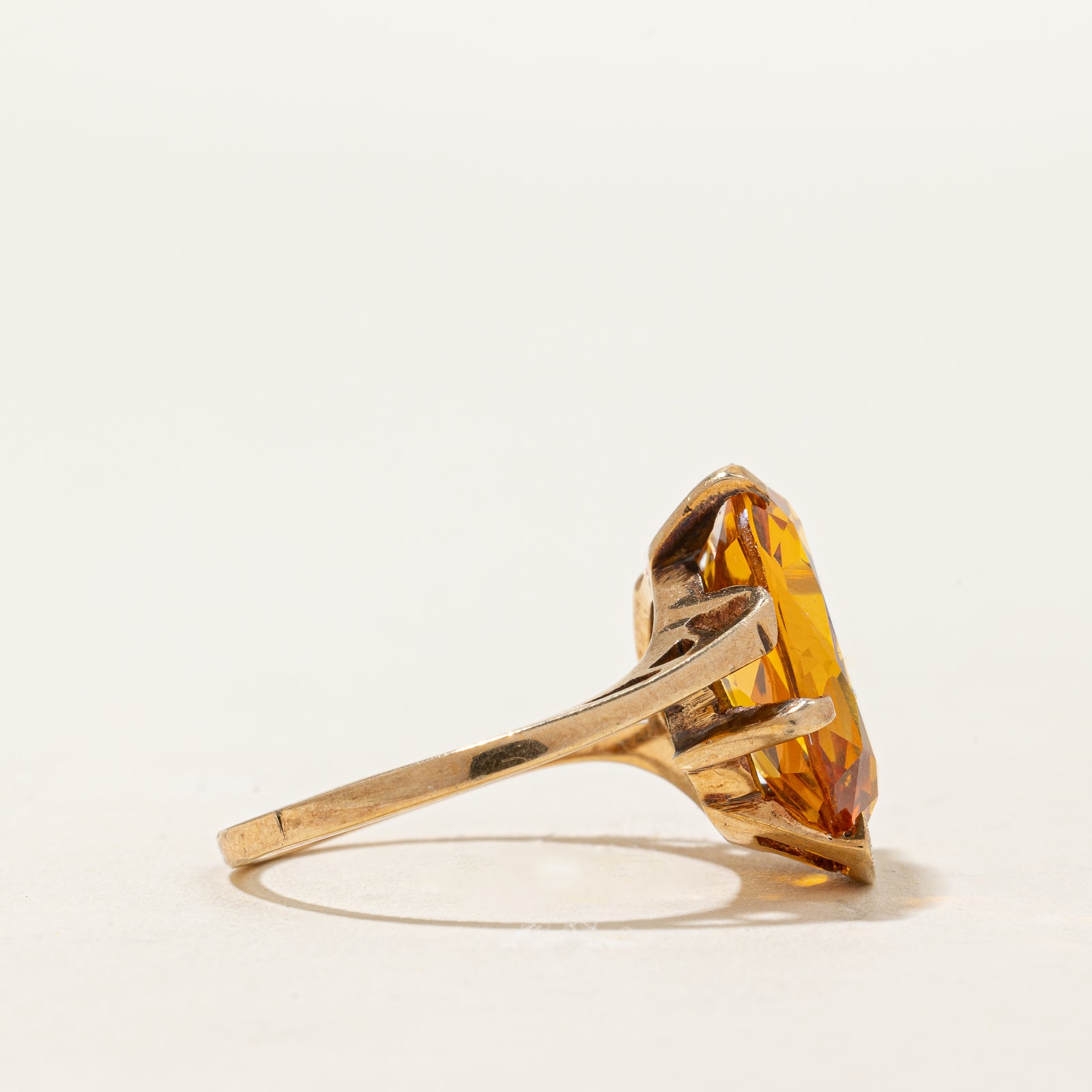 Synthetic Yellow Sapphire Cocktail Ring | 8.29ct | SZ 6.25 |