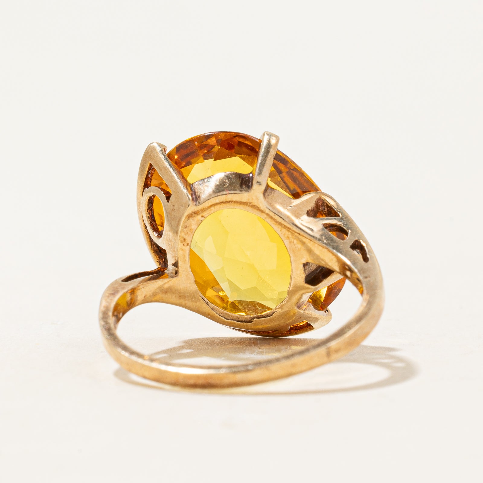 Synthetic Yellow Sapphire Cocktail Ring | 8.29ct | SZ 6.25 |